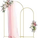 Wokceer Wedding Arch Backdrop Stand 7.2FT, 6FT Gold Metal Arch Stand Set of 2 for Birthday Party Wedding Ceremony Baby Shower Graduation Decoration