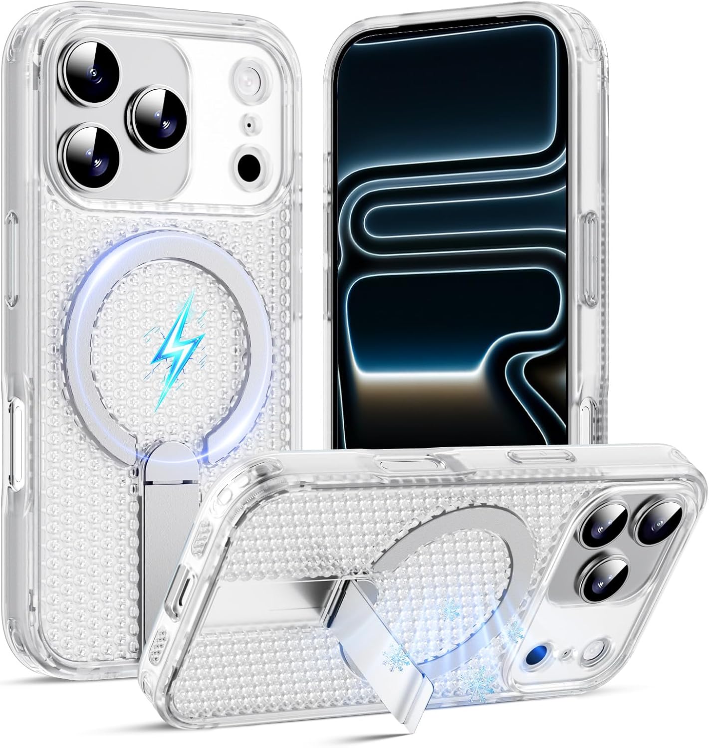 COOYA for iPhone 17 Pro Heat Dissipation Case, 2-Layers Breathable Hole