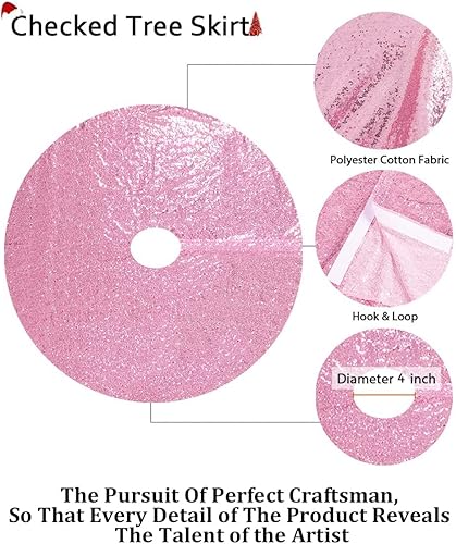 Miniatura 9 de Partisout Falda de árbol de lentejuelas con purpurina falda de árbol de Navidad de algodón falda colorida para árbol de Navidad falda de árbol para