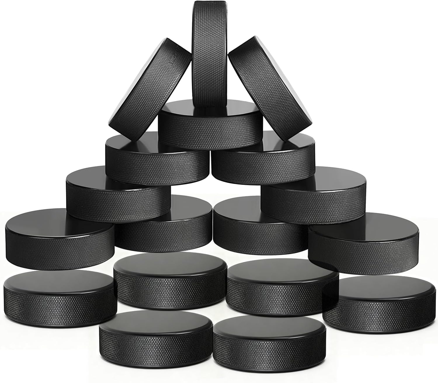 AceFox NHL Regulation Ice Hockey Pucks 18-Pack - 6oz Official 3x1 Inch Practice Pucks for Training & Games