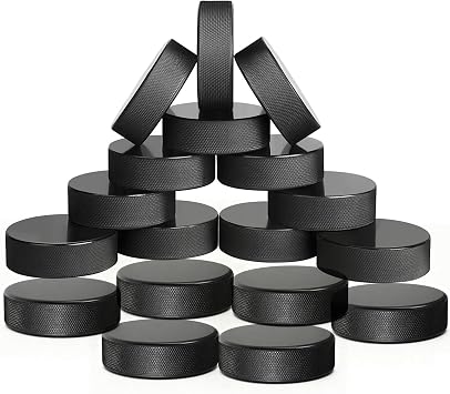 AceFox Ice Hockey Pucks for NHL-Regulation - 6oz, 3" Diameter x 1" Thick - 18-Pack Practice Pucks for Training & Games
