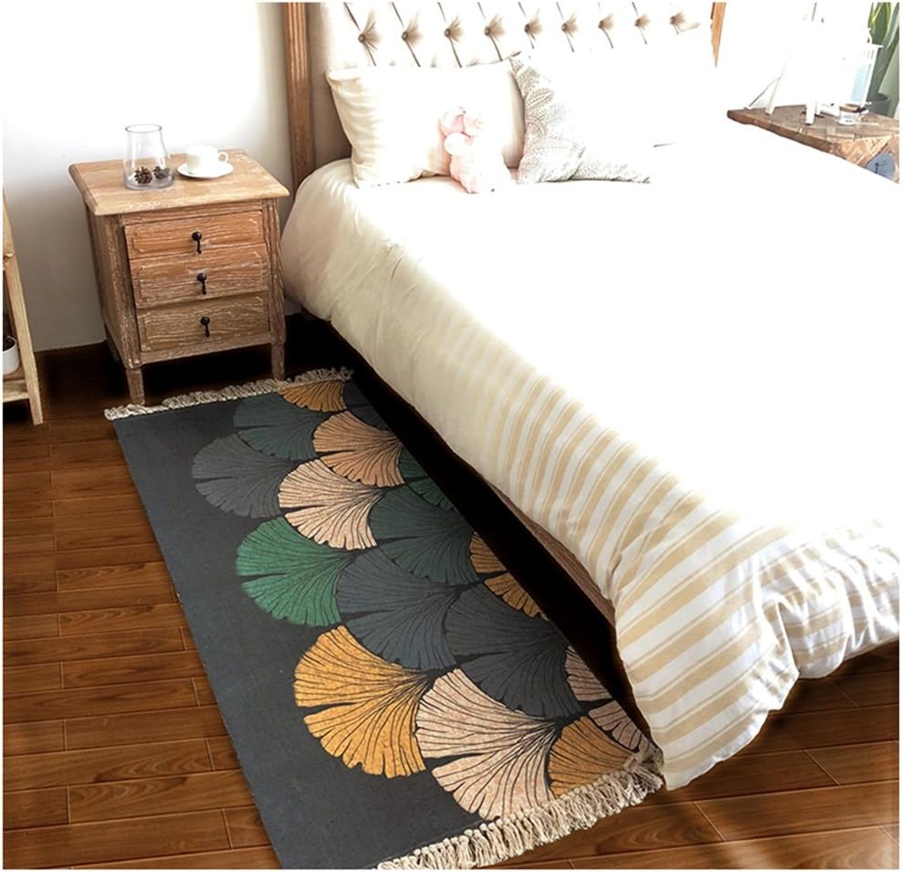 ZHDC® Carpet, bedside bedroom home rectangular machine washable cotton woven strip carpet 70-160cm Soft and comfortable (Color : #2)