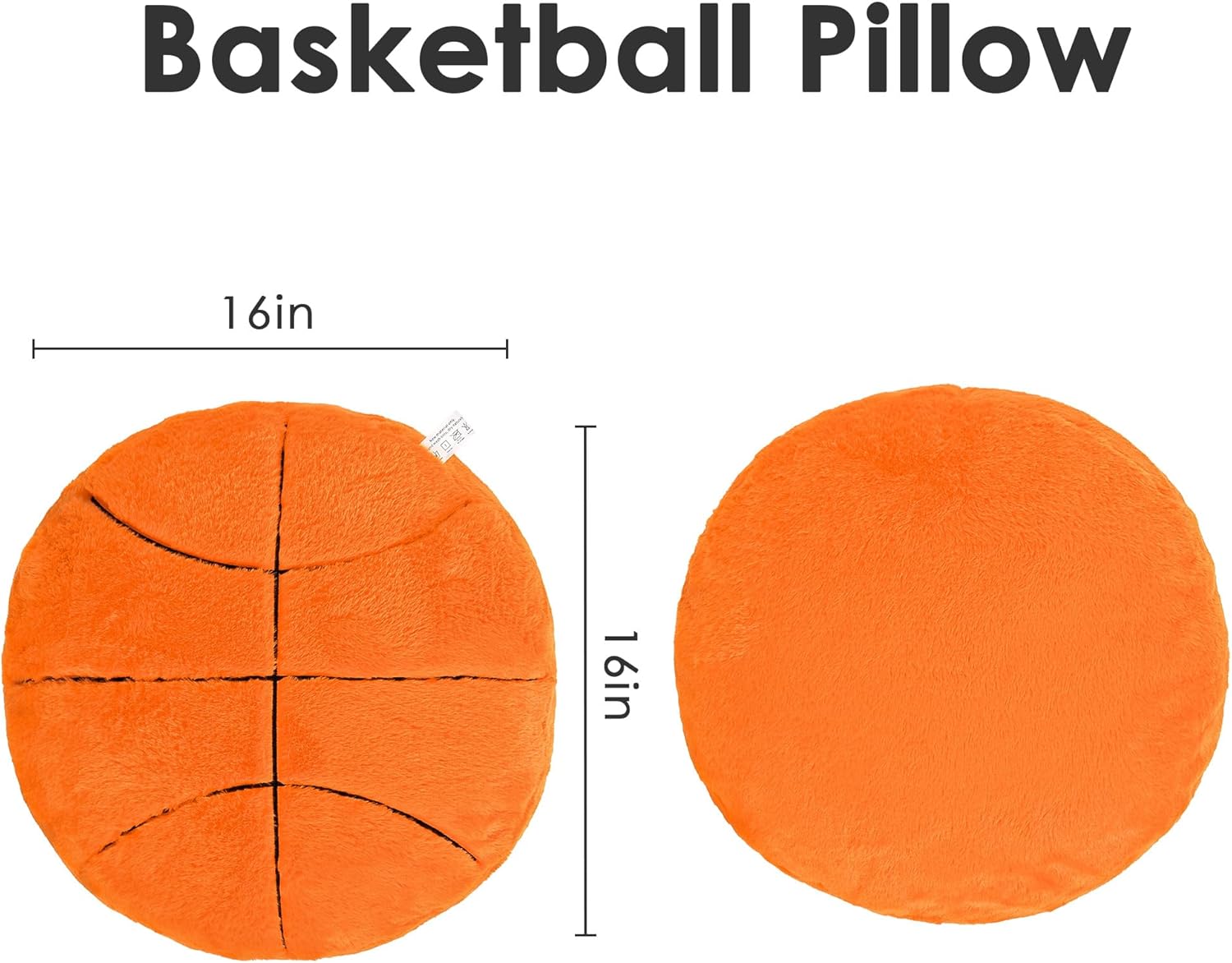 Wepop 18 in Fluffy Basketball Pillow Plushies, Soft Basketball Pillows, Sports Game Ball Plush Pillow Stuffed Toy Room Decoration Gifts for Kids Adults Basketball Fans