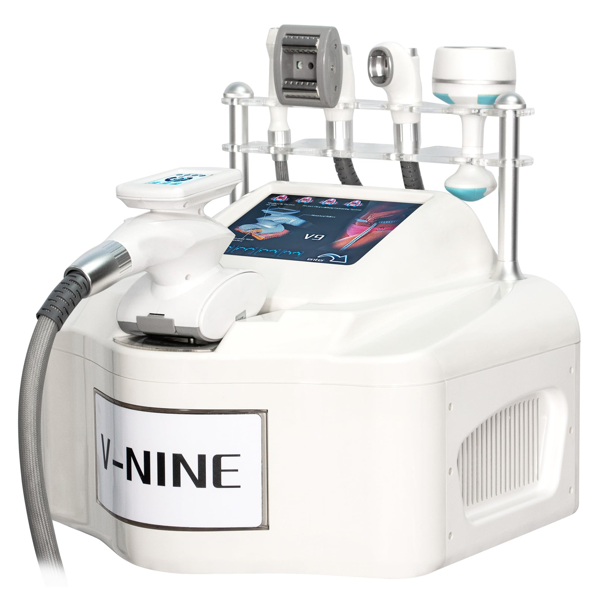 Masajeador multifuncional V-NINE 5 en 1 con rodillos automáticos | Tratamientos de modelado corporal y facial, reafirmación de la piel y cuidado de los ojos para salones de belleza y spas.