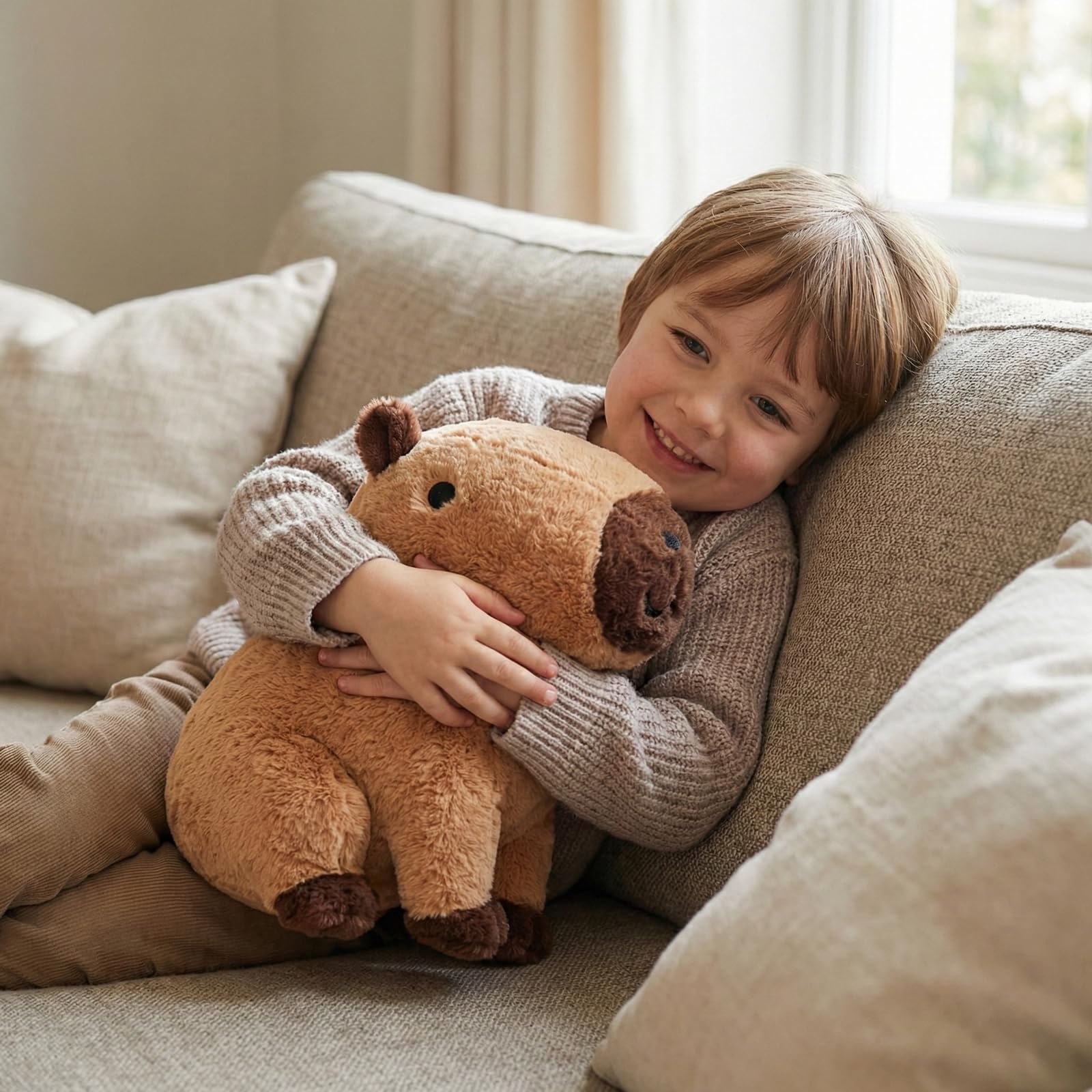 WEIGEDU Plüsch Capybara Stofftier - 31 cm weiches Kawaii-Spielzeug für Kinder & Erwachsene, braunes süßes Tier-Plüschkissen, kuscheliger Schlafenszeit-Buddy für Mädchen, Jungen und Capybara-Liebhaber