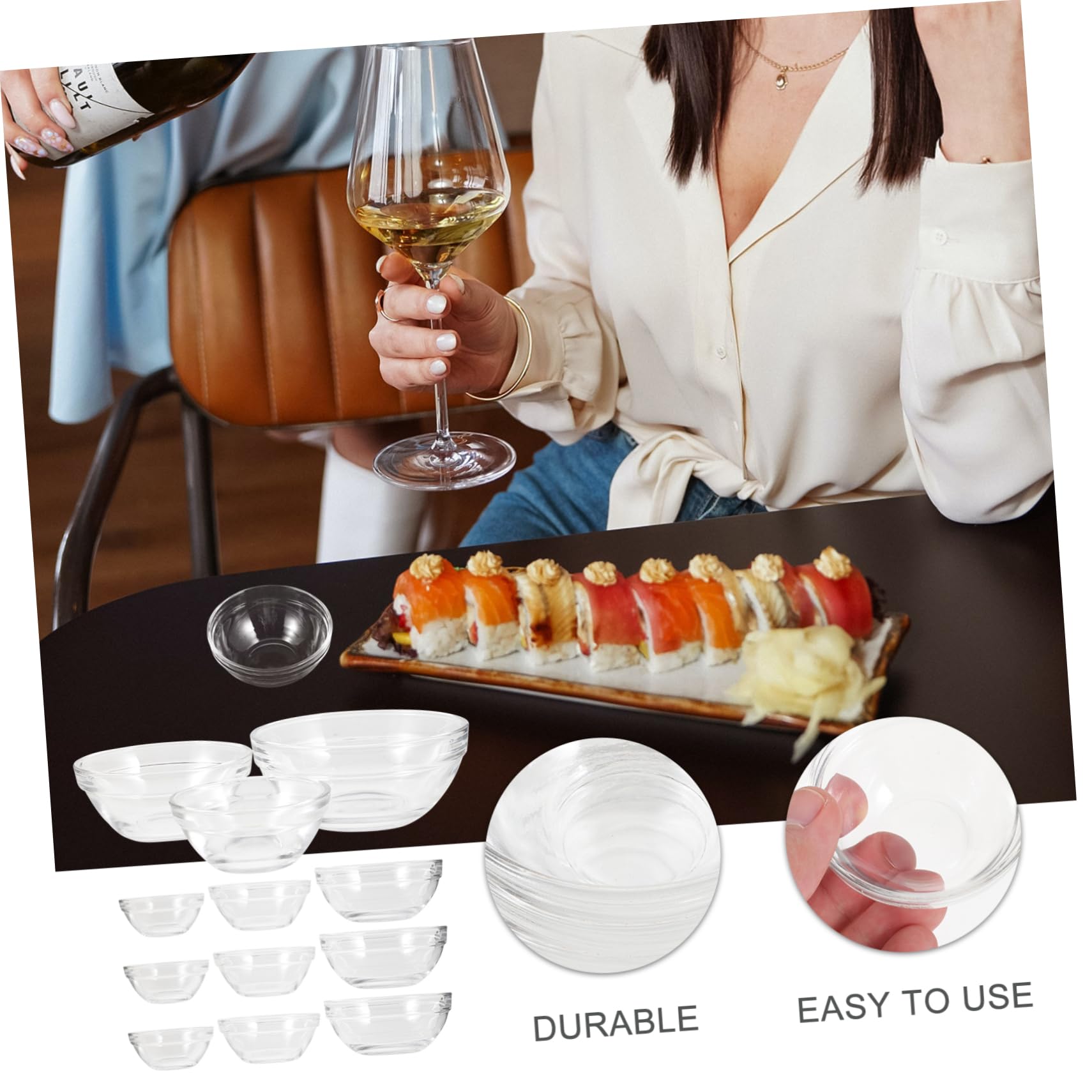 Kisangel 12 Piezas Cuencos De Postre Taza De Natillas Contenedores De Alimentos Nueces o Tazón Para Mojar Cuenco De Natillas Tazón De Helado Tazón De Mousse Vidrio Cristal Hojas De Mostaza