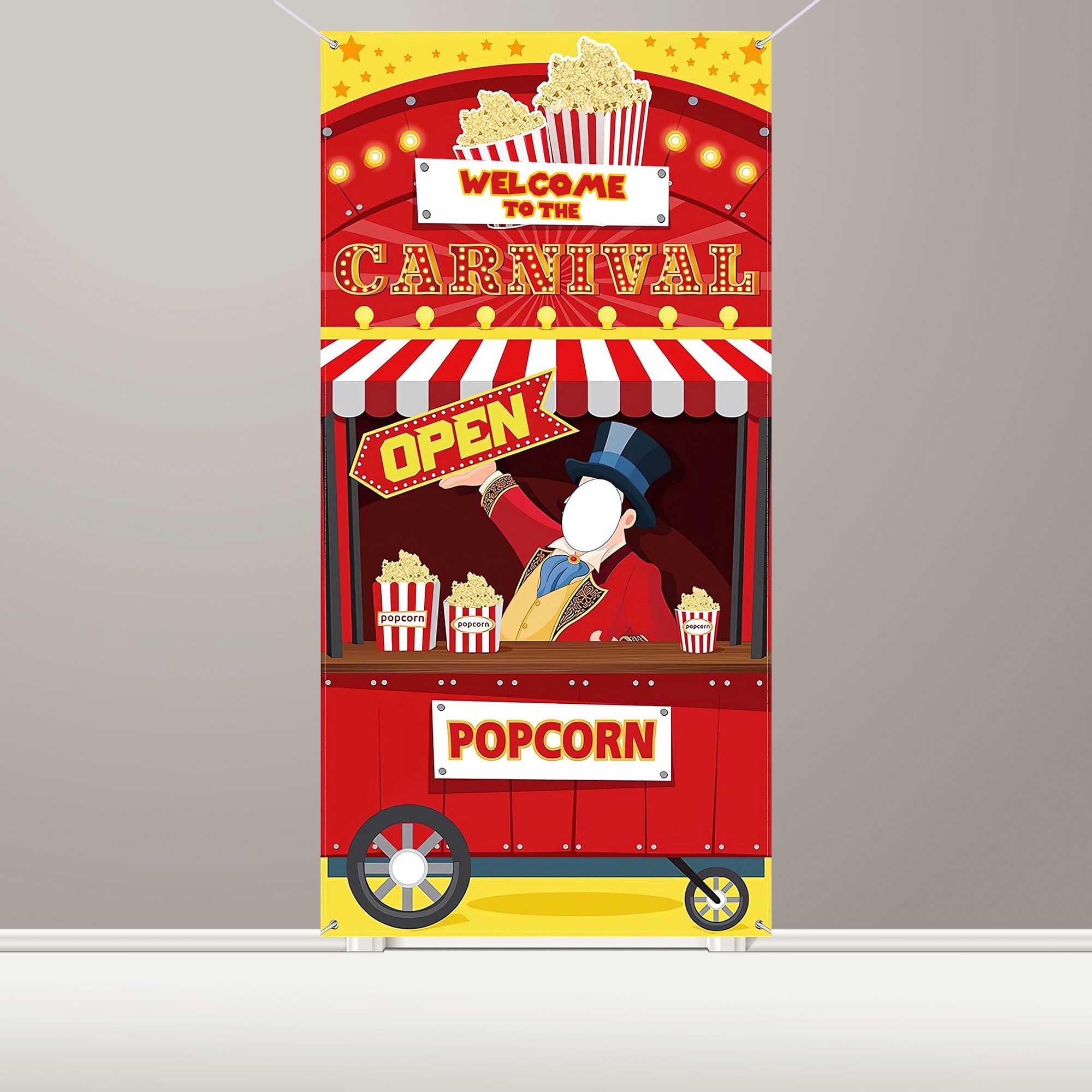 Circus Theme Party Decorations Kids - 1Pcs 35 x 70 Inch Welcome to The Carnival Signs Backdrop Photo Props For Children Birthday Halloween Decor Supplies