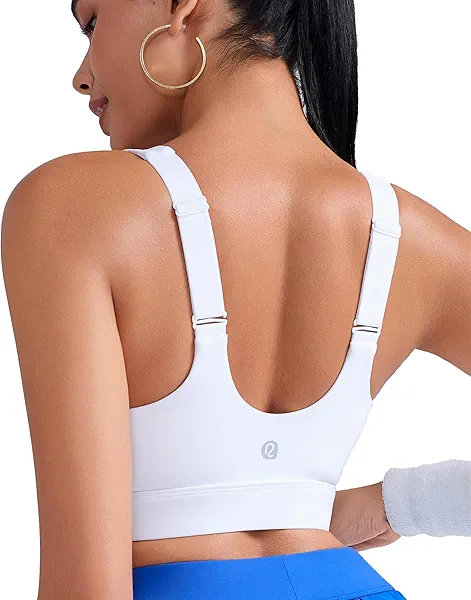 RUNNING GIRL Adjustable Straps High Impact Sports Bra for Women,High Support Workout Sports Bras with Sewn in Pads