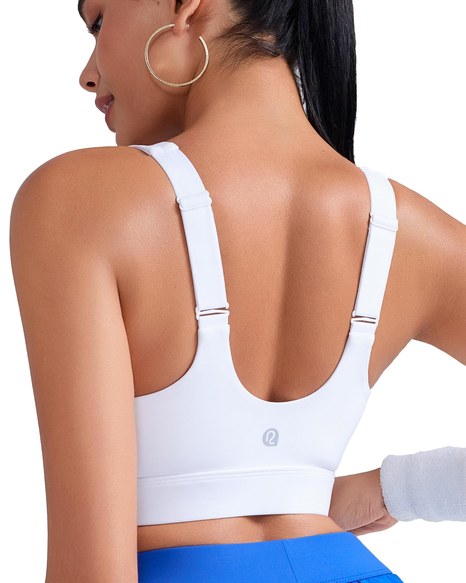 RUNNING GIRL Adjustable Straps High Impact Sports Bra for Women,High Support Workout Sports Bras with Sewn in Pads