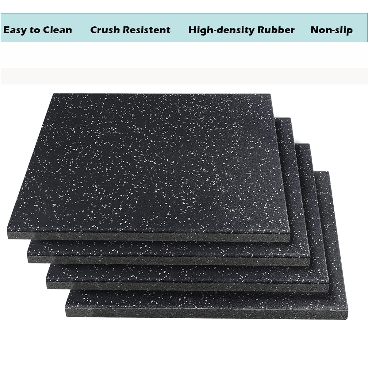 MYOYAY Rubber Exercise Mats - 4 Pack, Anti-Slip & Shock Absorbing -6 MYOYAY Rubber Exercise Mats - 4 Pack, Anti-Slip & Shock Absorbing -6