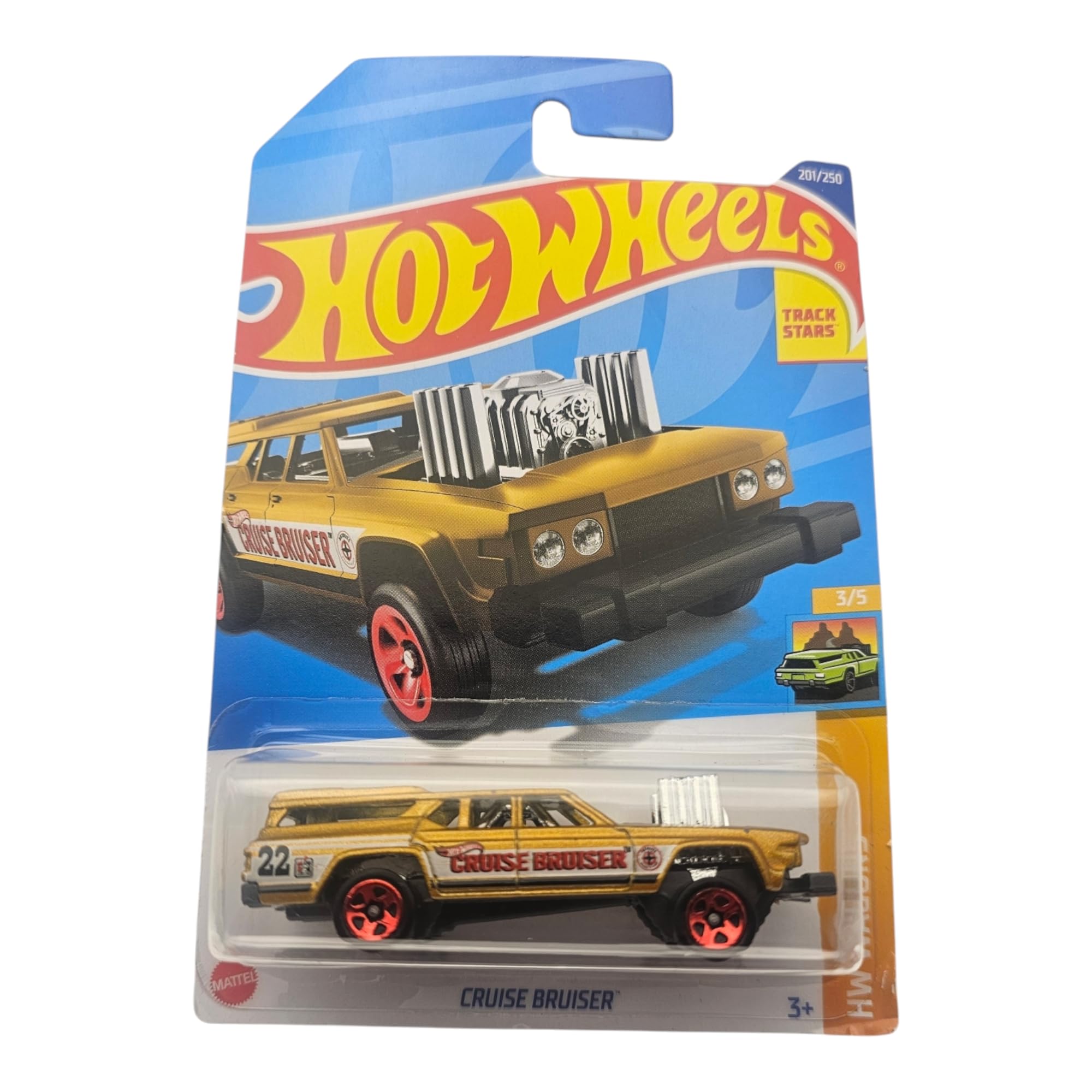 Hot Wheels Cruise Bruiser Gold 2022 Long Card