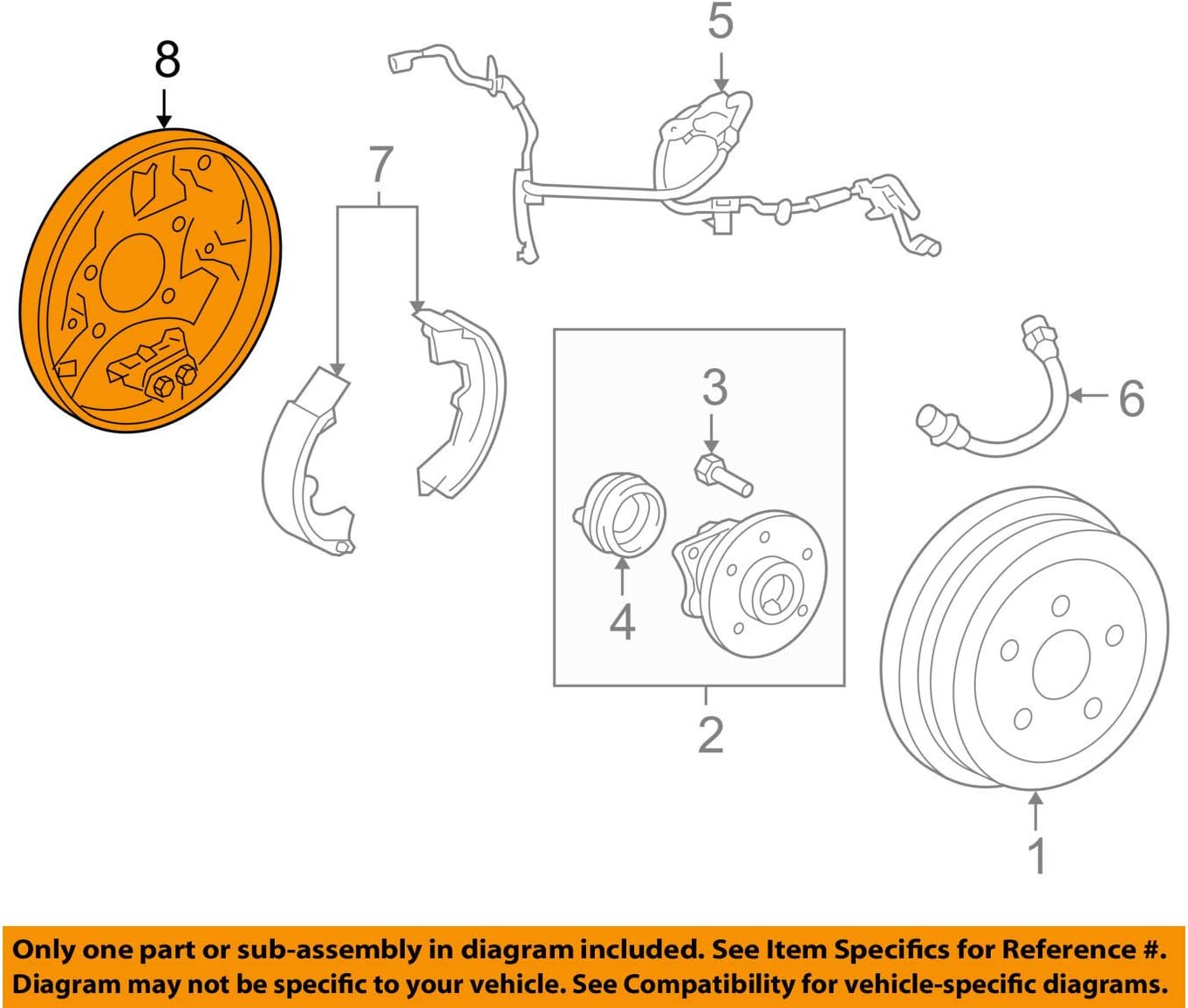 Toyota 4704402090 Drum Brake Backing Plate Automotive
