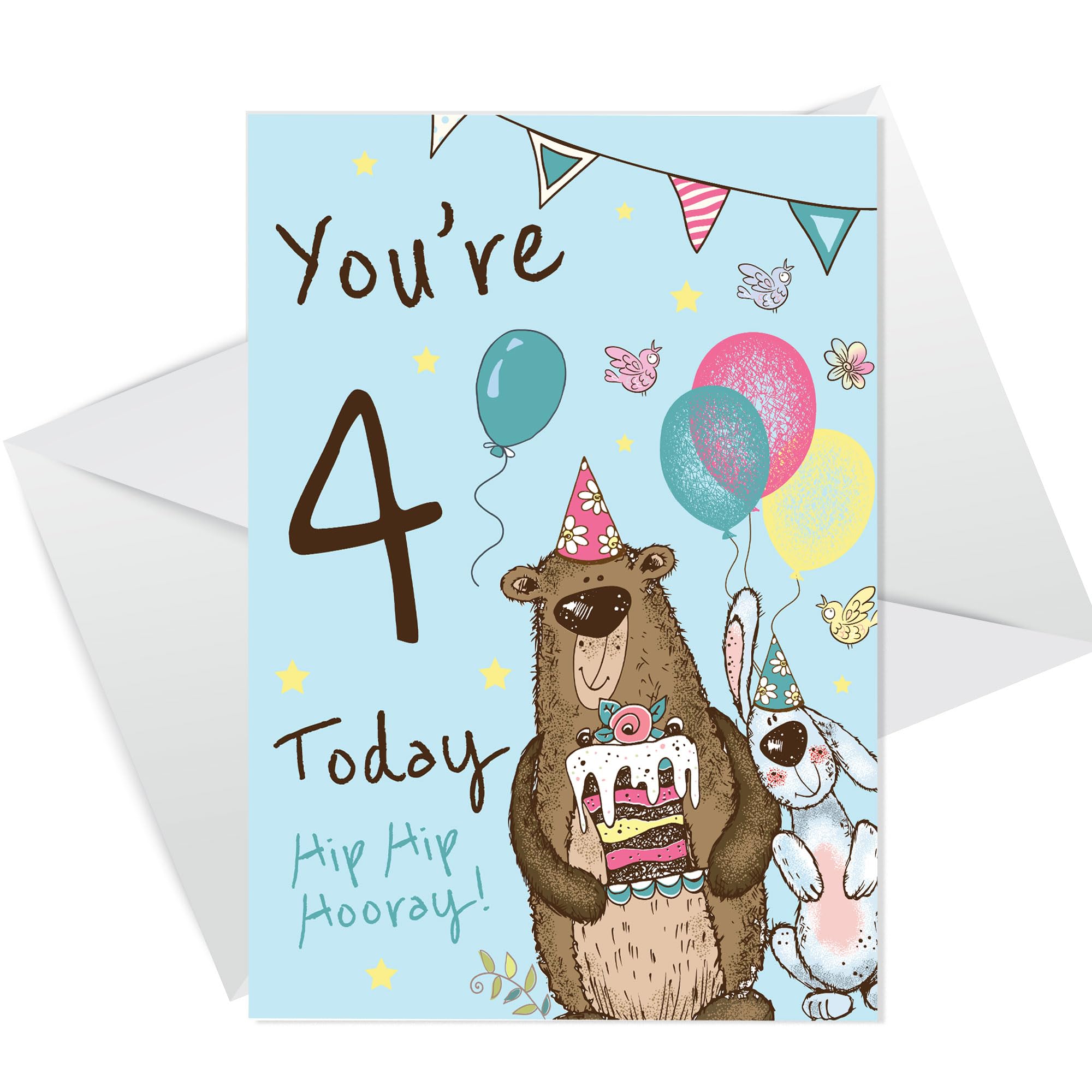 RED OCEAN Youre 1 2 3 4 Today Birthday Card For Grandson Son Birthday Card For Baby Boy Son Birthday Card Baby Boy 1st 2nd 3rd 4th 5th 6th 7th 8th 9th Birthday Card Greetings Card (Youre 4 Blue)