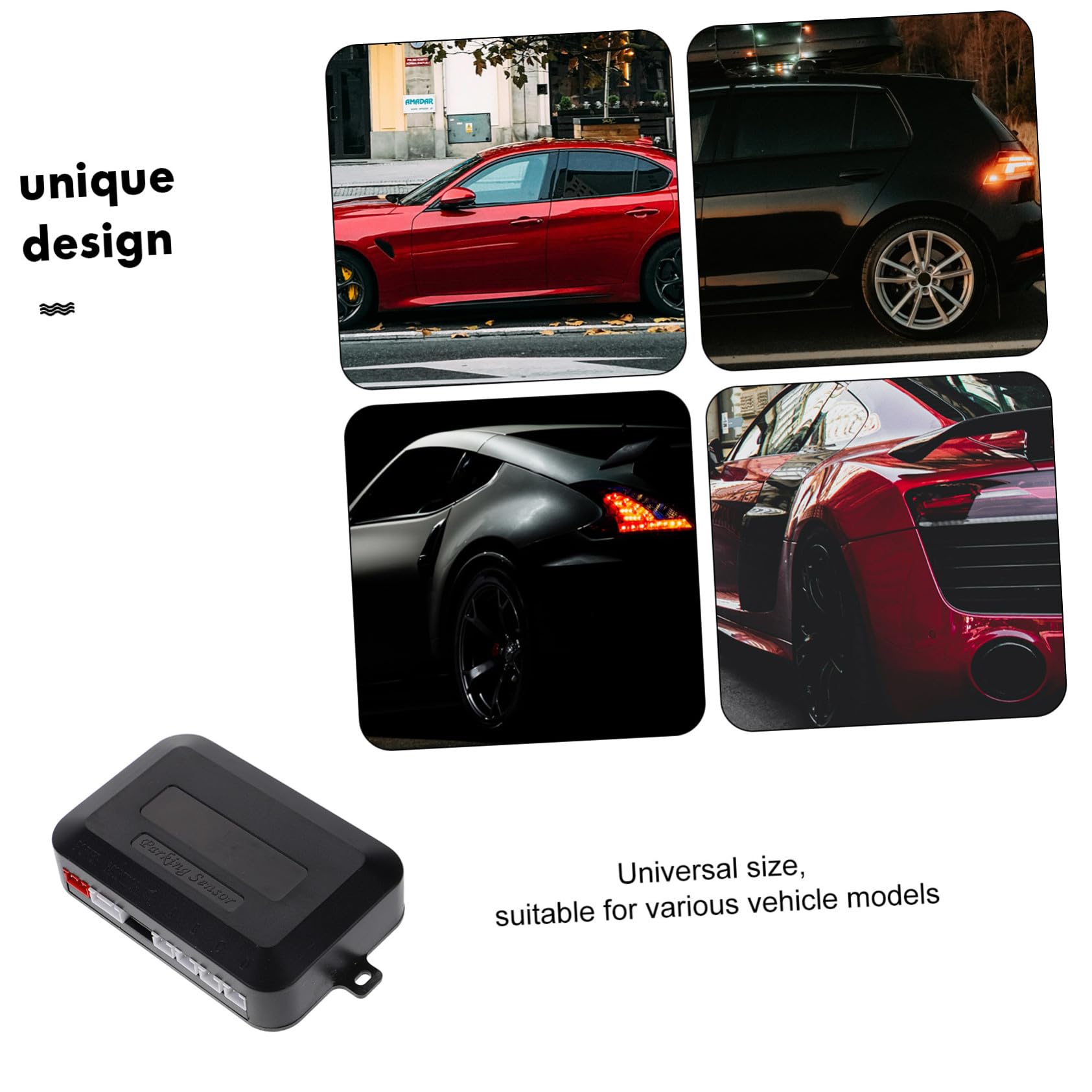 Kit Sensori Parcheggio Auto con Allarme Vocale Reversibile Impianto Radar di Retromarcia con Avviso Ostacoli Installazione Rapida Sensori Neri