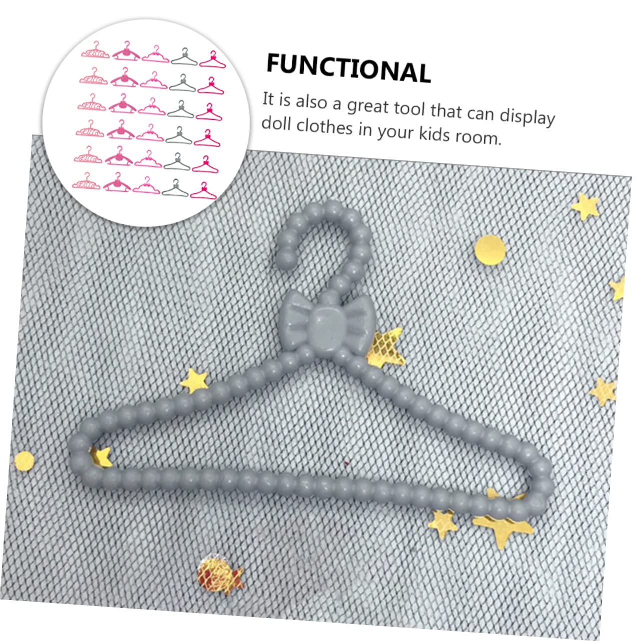 GALPADA 50Pcs Mini Doll Clothes Hangers Dress Holder Rack for Organizing Doll Outfits for Rooms Smooth Surface Prevents Damage to Clothes and Hands