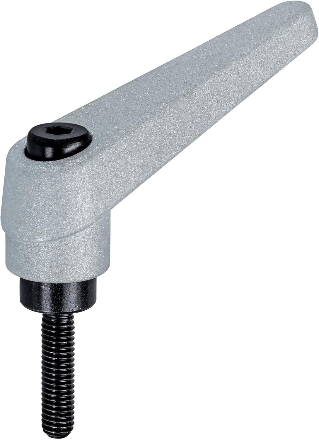 HALDER 24400.0683 Adjustable Clamp Lever, Silver, D1 = 30 mm / D2 = M16 / L1 = 80 mm