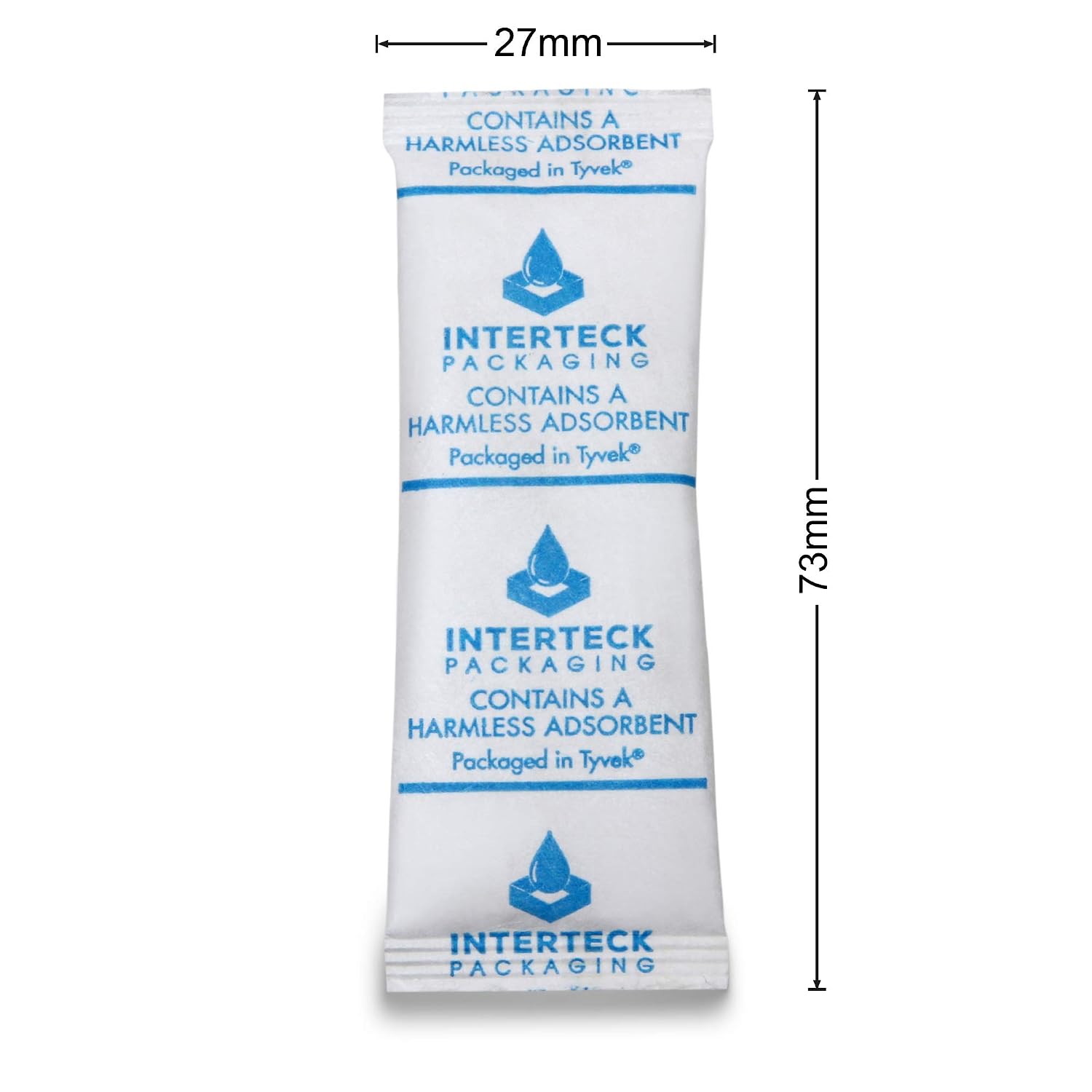 INTERTECK PACKAGING 5 Gram Silica Gel Packets - Rechargeable Desiccant Packets and Dehumidifiers (Non-Indicating, Tyvek 50 Pack)