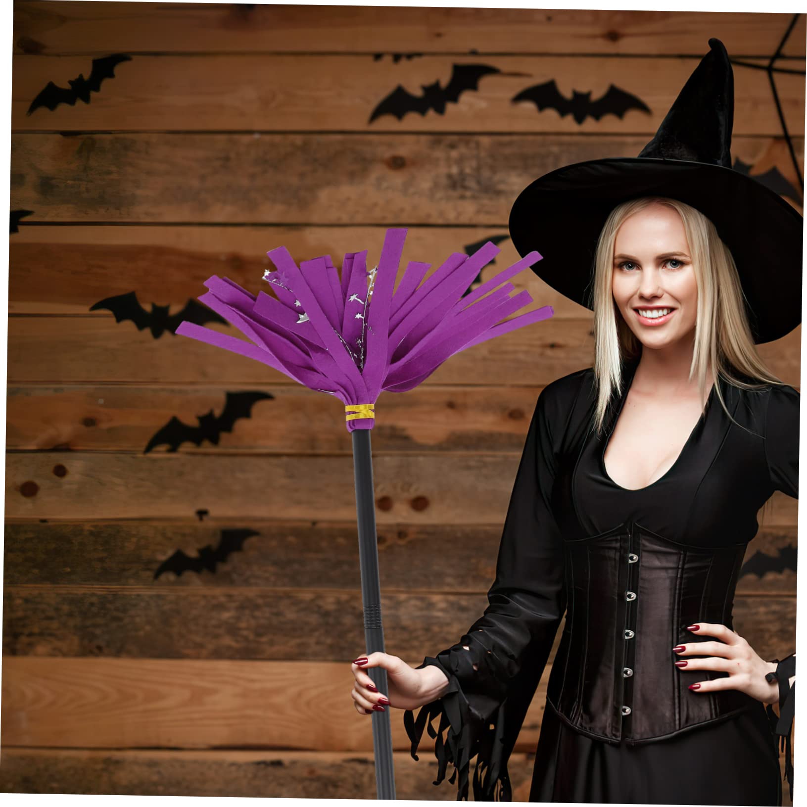 BUTIFULSIC 3pcs Witch Broom Halloween Witches Broom Halloween Witch Costume Halloween Accessory Halloween Photo Prop Toys Dreses Ornaments for Women Witch Costume Cosplay Broom Toy Plastic