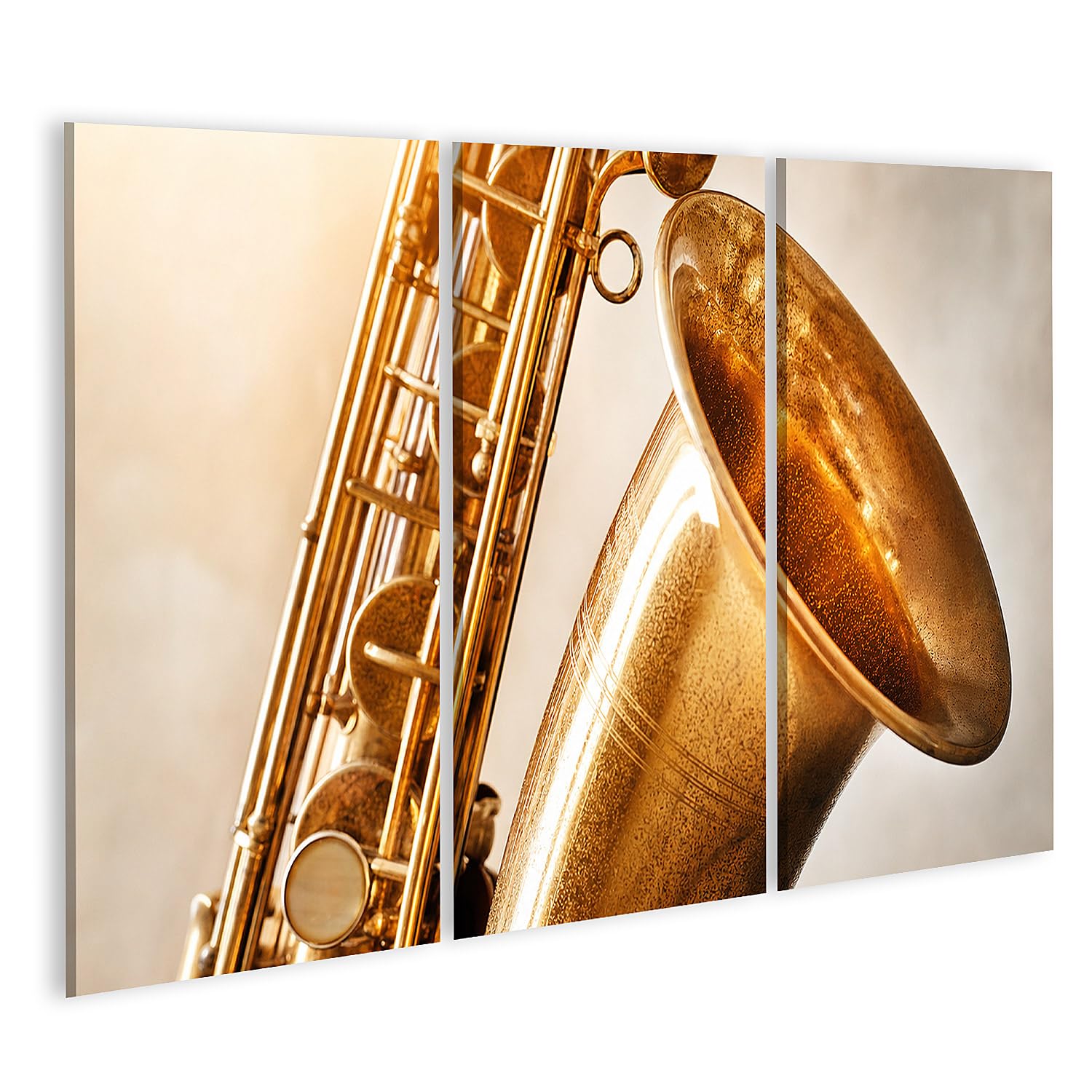 islandburner Quadro su tela, elegante sassofono, decorazione da parete per soggiorno, per gli amanti della musica, 3 pezzi