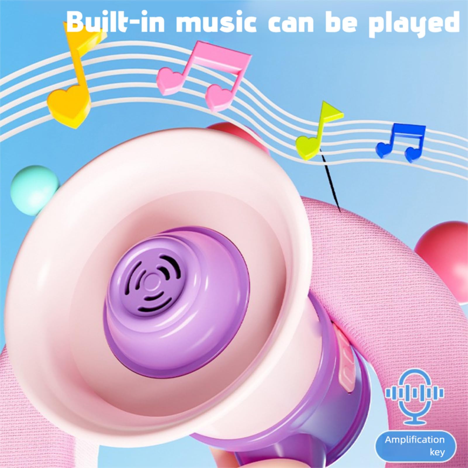 VELATEMOR Mini Megáfono con Grabación y Reproducción en Bucle, Altavoz Portátil de Mano para Eventos Al Aire, Escuela, Deportes, Venta - Incluye Batería y Cadena (Juguete) — view 3