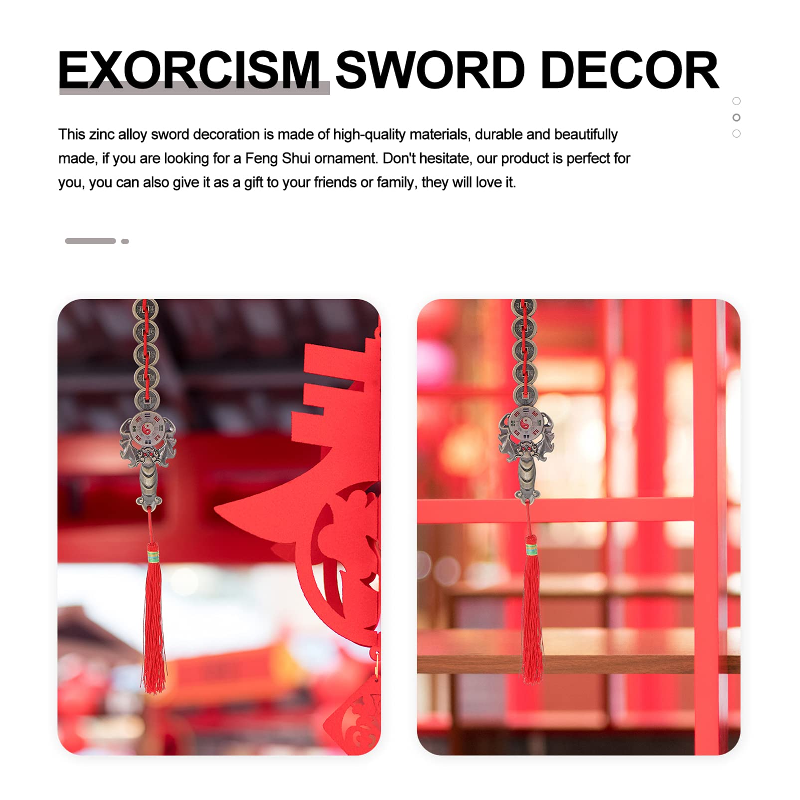 FOMIYES 1pc Retro Feng Shui Exorcism Home Blessing Pendant Decor for Evil Spirits Zinc Alloy Craftsmanship Detailed Carving Attractive Atmosphere