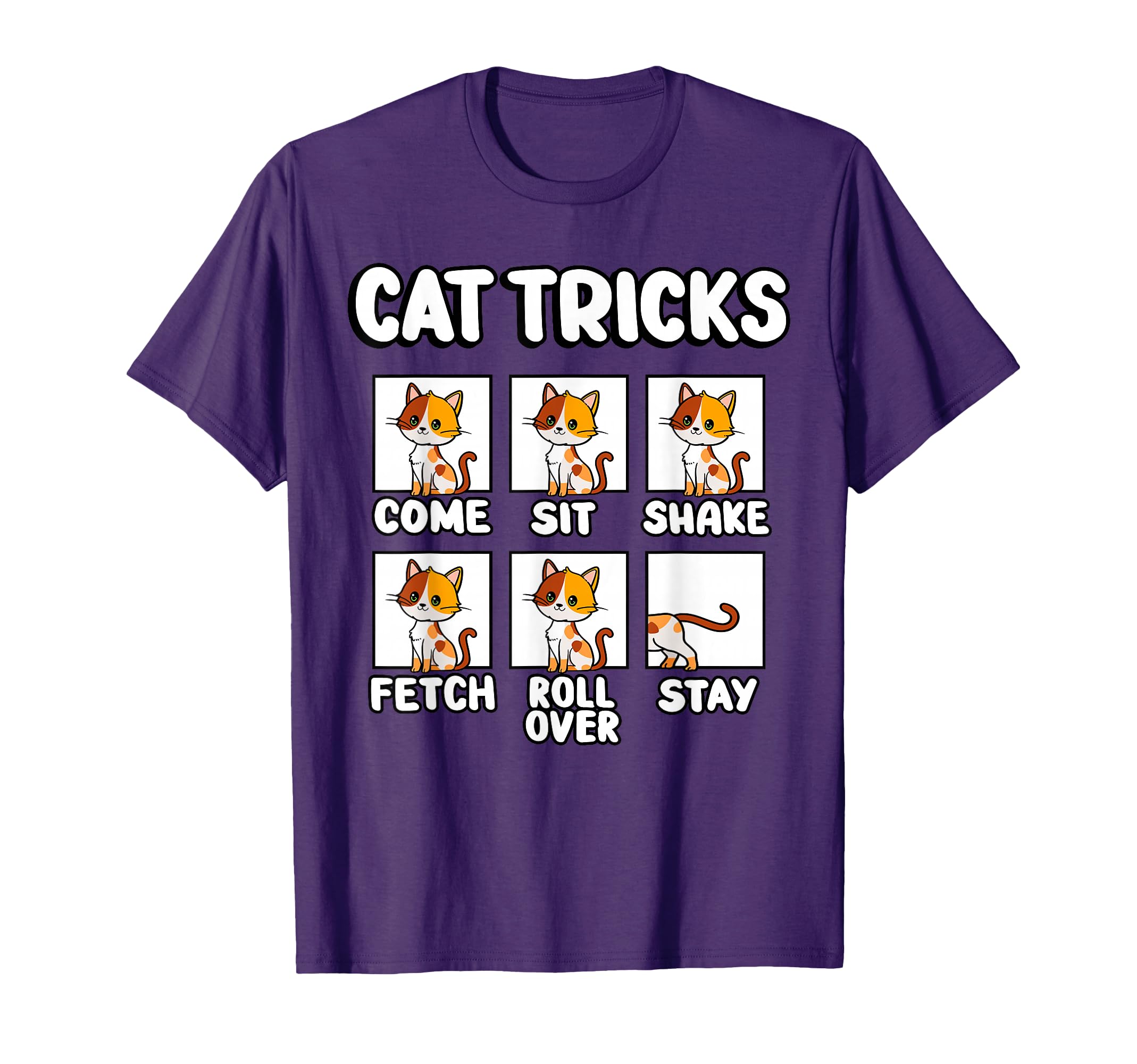 Cat Tricks Come Sit Shake Fetch Cute Feline Training Cat Men Women Girls Kids T-Shirt