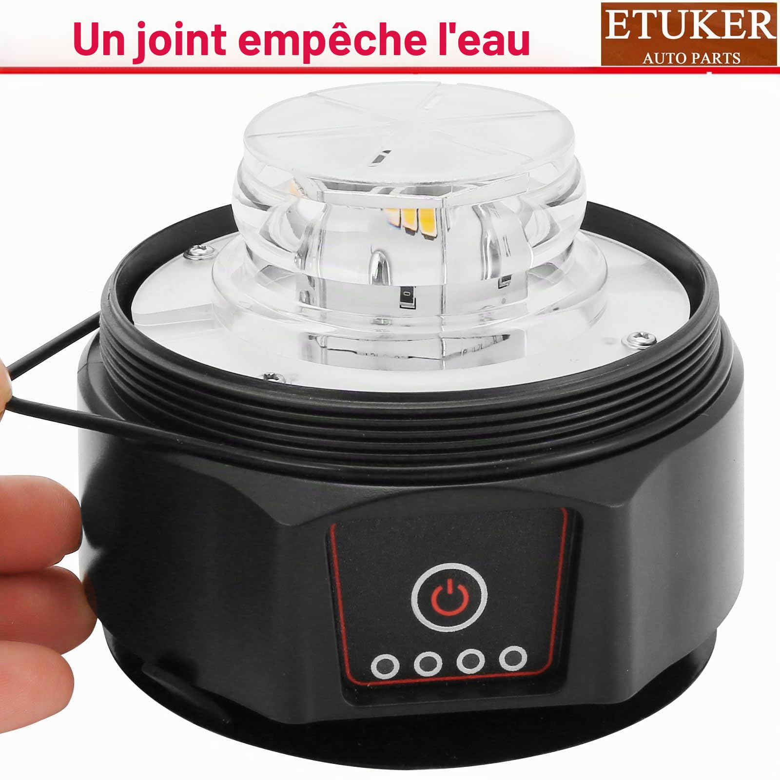 LED Gyrophare Magnétique Jaune Sans Fil Rechargeable Batterie Télécommande 3Flashs Lumineux Clignotant Ramp