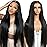 DULOVE Lace Front Wigs Human Hair 13x4 Straight HD Transparent Lace Front Wigs for Women Pre Plucked With Baby Hair 220 Density Glueless Natural Color 24inch