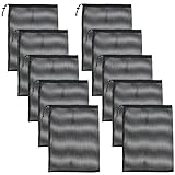 DOITOOL 10個 メッシュ巾着バッグ 450mm×350mm 大容量 メッシュ 袋 洗濯ネット スポーツ用品 収納 透気性 ブラック