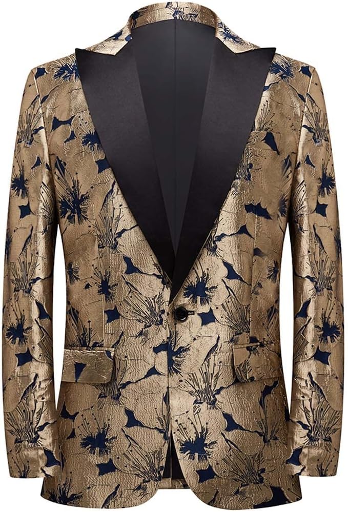 Men's Vintage Jacquard Suit Jacket Blazer Blazers Prom, Banquet, Dinner, Wedding, Prom, Party
