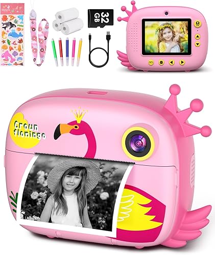Cámara instantánea para niños pequeños y niñas, regalos de cumpleaños de Navidad, pantalla de 2.0 pulgadas, 12 MP1080P, cámara de video HD, cámara