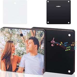 Kingdder 1 Pcs Sublimation Music Fridge Magnets Album Refrigerator Magnets Can Play Songs Heat Press Machine Printing Customized Gift for Couples Music Lovers Her Him Christmas Anniversary Birthday