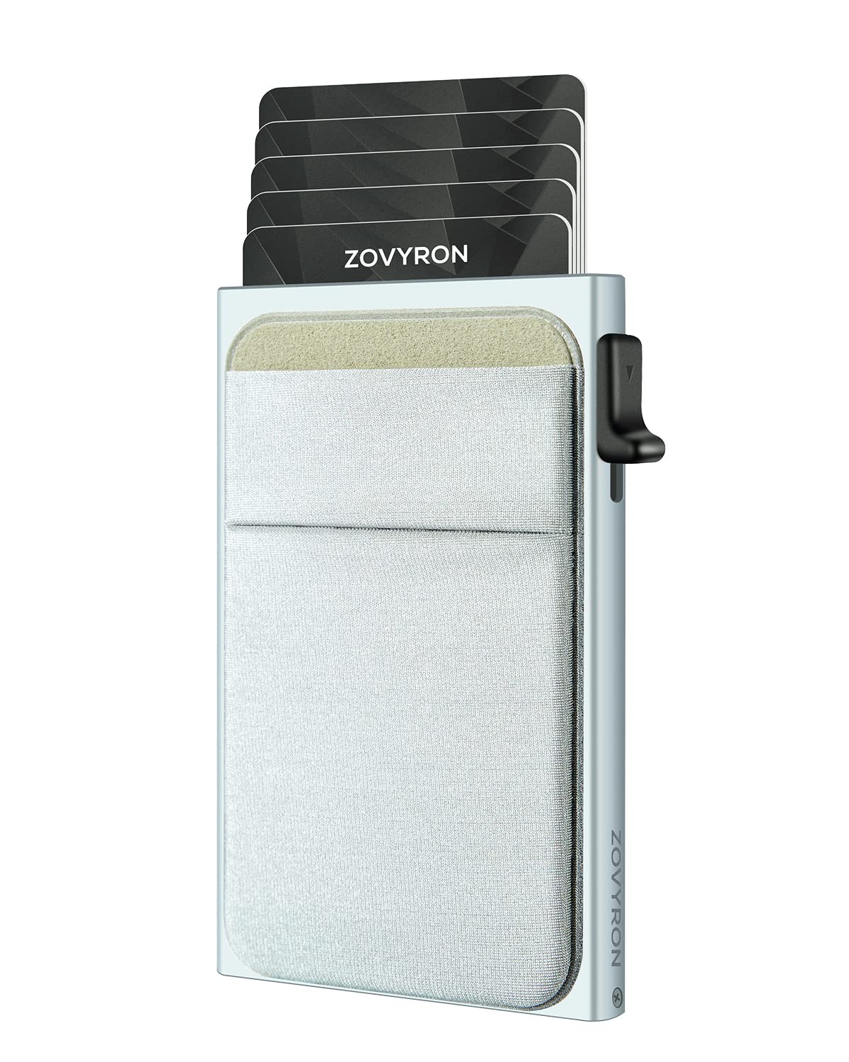 ZOVYRON Slim Pop Up Wallet Card Holder with Money Pocket,Minimalist Wallet for Men RFID Blocking Smart Wallet Metal Card Case