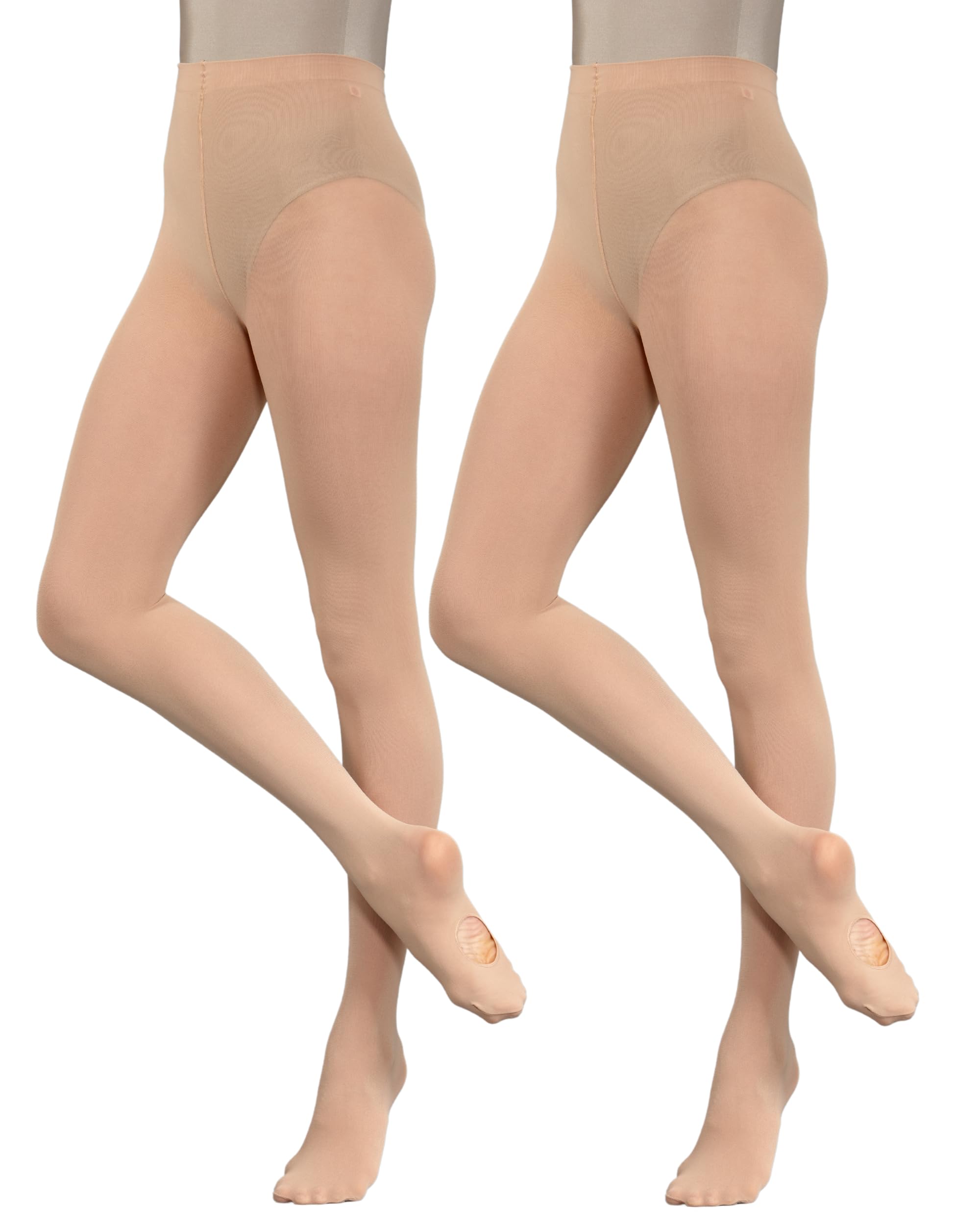 Silky Dance 2 Pairs Ballet Convertible Tights (Large) (Light Suntan)