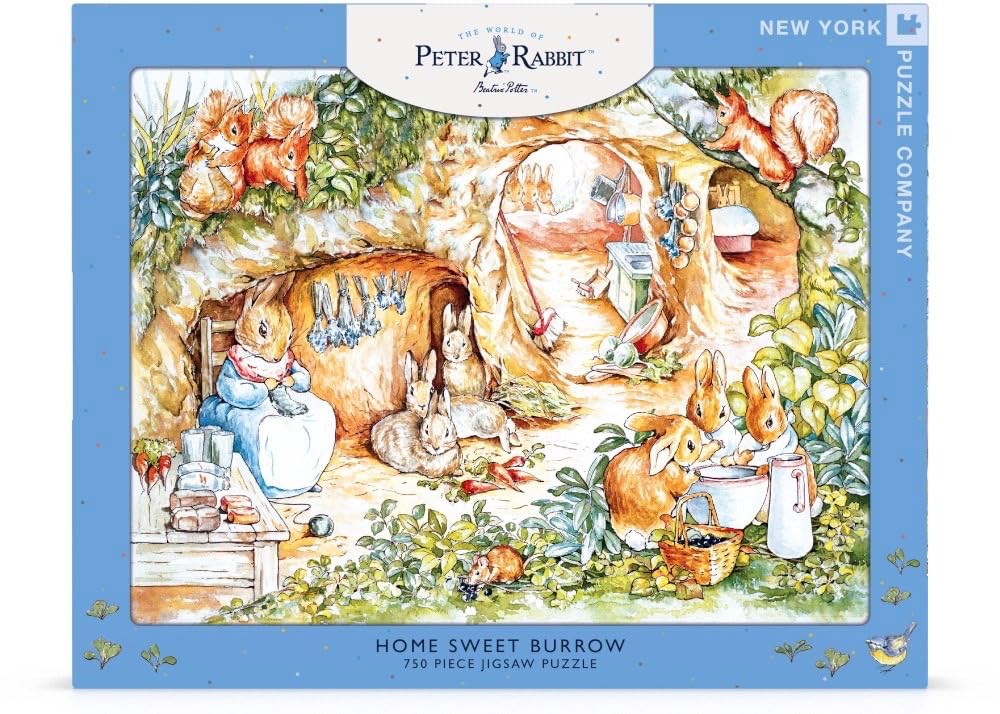 Beatrix Potter Home Sweet Burrow - 750 Piece Jigsaw Puzzle for Family Game Nights by Beatrix Potter
