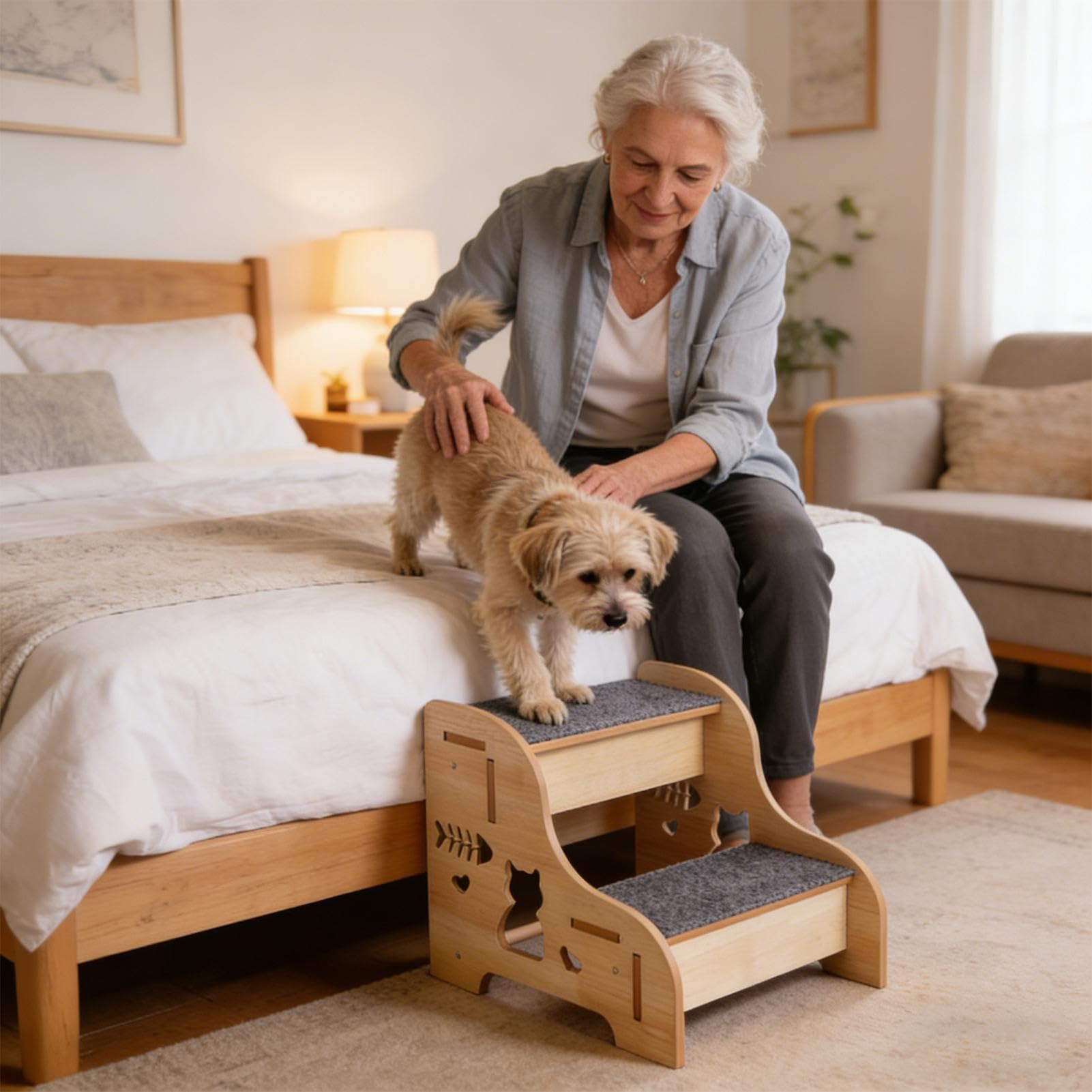 Escalier pour Chien pour Lit Rampe d'escalier antidérapante Robuste