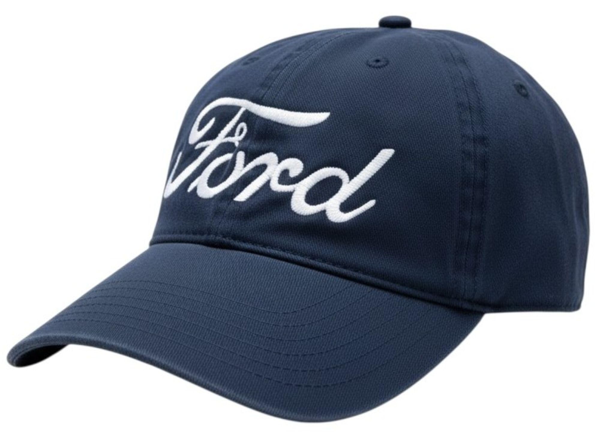Ford Baseballkappe mit Schnalle, groß, marineblau, schwerer Twill, offizielles Ford-Lizenzprodukt