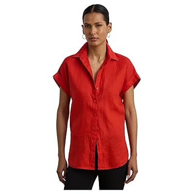 Lauren Ralph Lauren Relaxed Fit Linen Short Sleeve Shirt Women