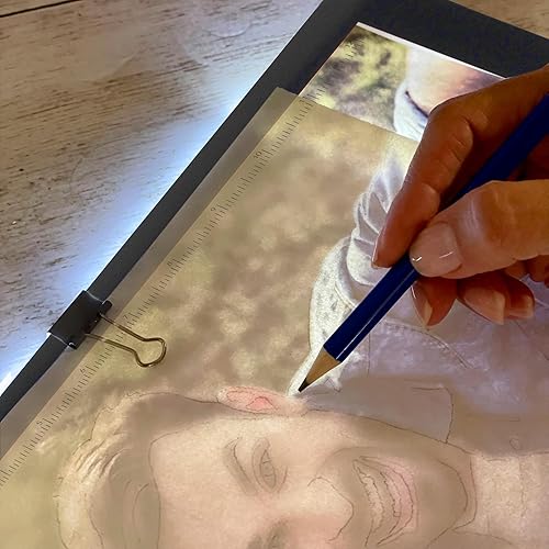 Miniatura 8 de ArtSkills Almohadilla de trazado iluminada caja de luz LED regulable A4 ultra fina para trazar y dibujar, tablero de luz de pintura de diamante