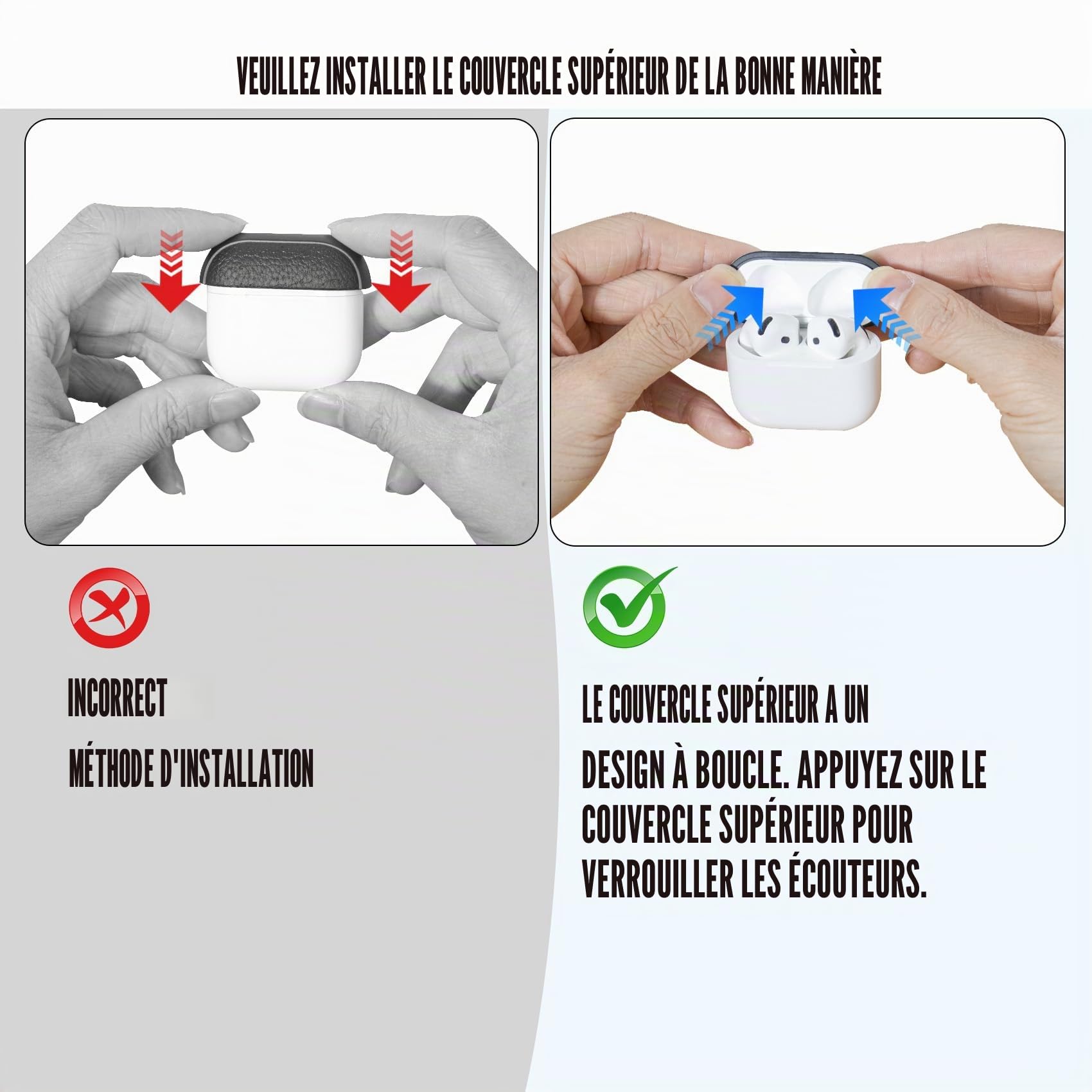 Coque AirPods 4 avec Dragonne, Protection Étui AirPods 4th Generation, Recharge sans Fil Noir