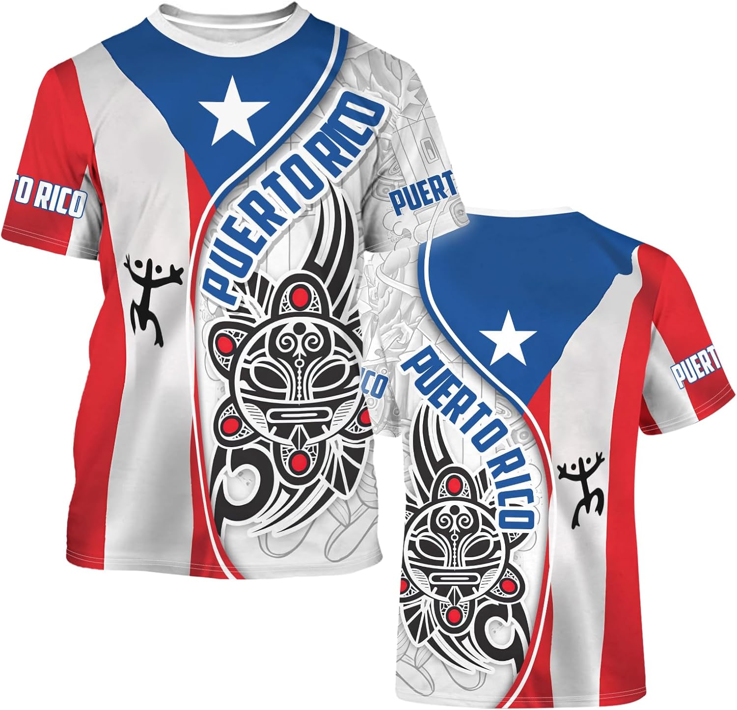 Men's Puerto Rico Flag T-Shirt 3D Frog Print Short Sleeve Shirt Novelty Casual Round Neck Top Unisex - Image 5