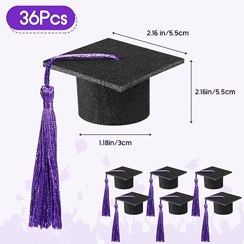 Miniatura 9 de 36 mini gorras de graduación 2024 con borlas para botellas de vino de graduación (gorra negra con borla verde)