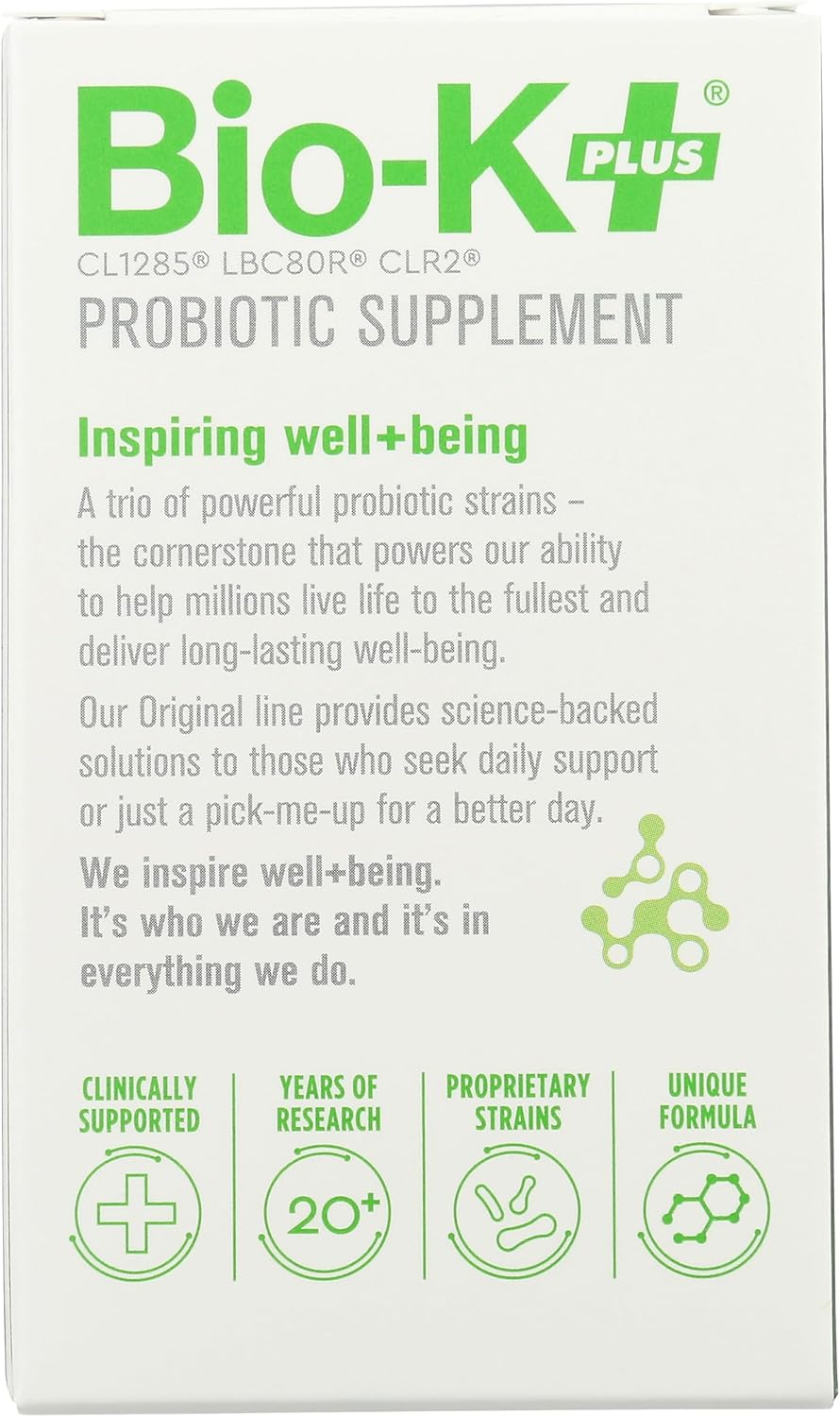 Bio-K + Extra Care Probiotic Supplement Capsules for Adult Men and Women, 80 Billion Active Bacteria, Promotes Immune System Health - Vegan & Gluten-Free Delayed Release, 30 Capules/Box]
