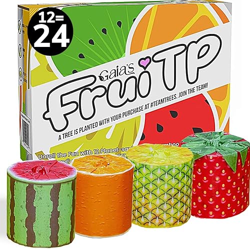 Miniatura 2 de Gaias FruiTP - Papel higiénico de bambú orgánico de alta calidad y suave, 12 megarrollos, 3 capas, 370 hojas, certificado FSC, sin PFAS y BPA,