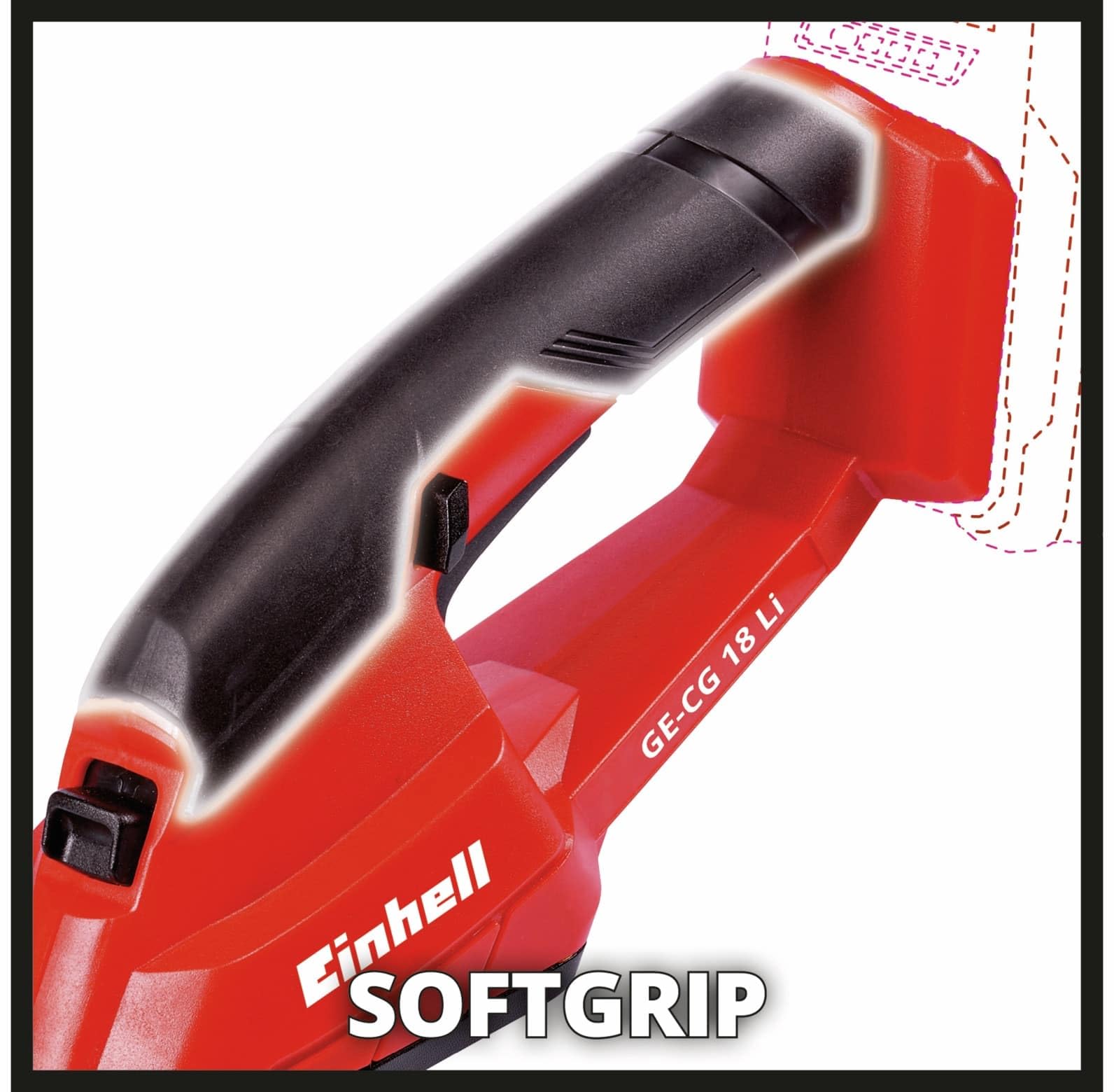 Einhell GE-CG 18 Li - Solo tijera de césped inalámbrica 10 cm Rojo 18 V - Tijera de podar (10 cm, 20 cm, Rojo, 18 V)