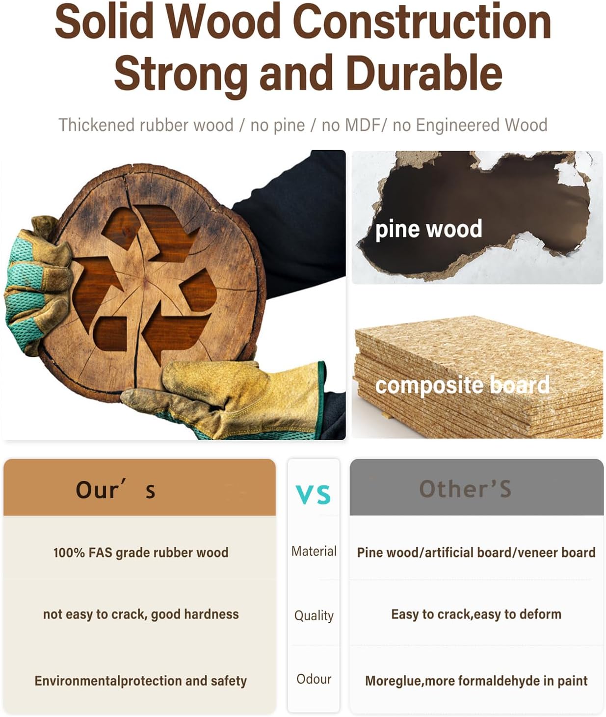 soild wood 3-Piece Bistro dining table set,Bistro Stacking table and chairs set of 2 with Padded Seat, Dinette for Kitchen, Dining Room, Patio,Tavern, Balcony,Compact Space-Saving (Walnut)