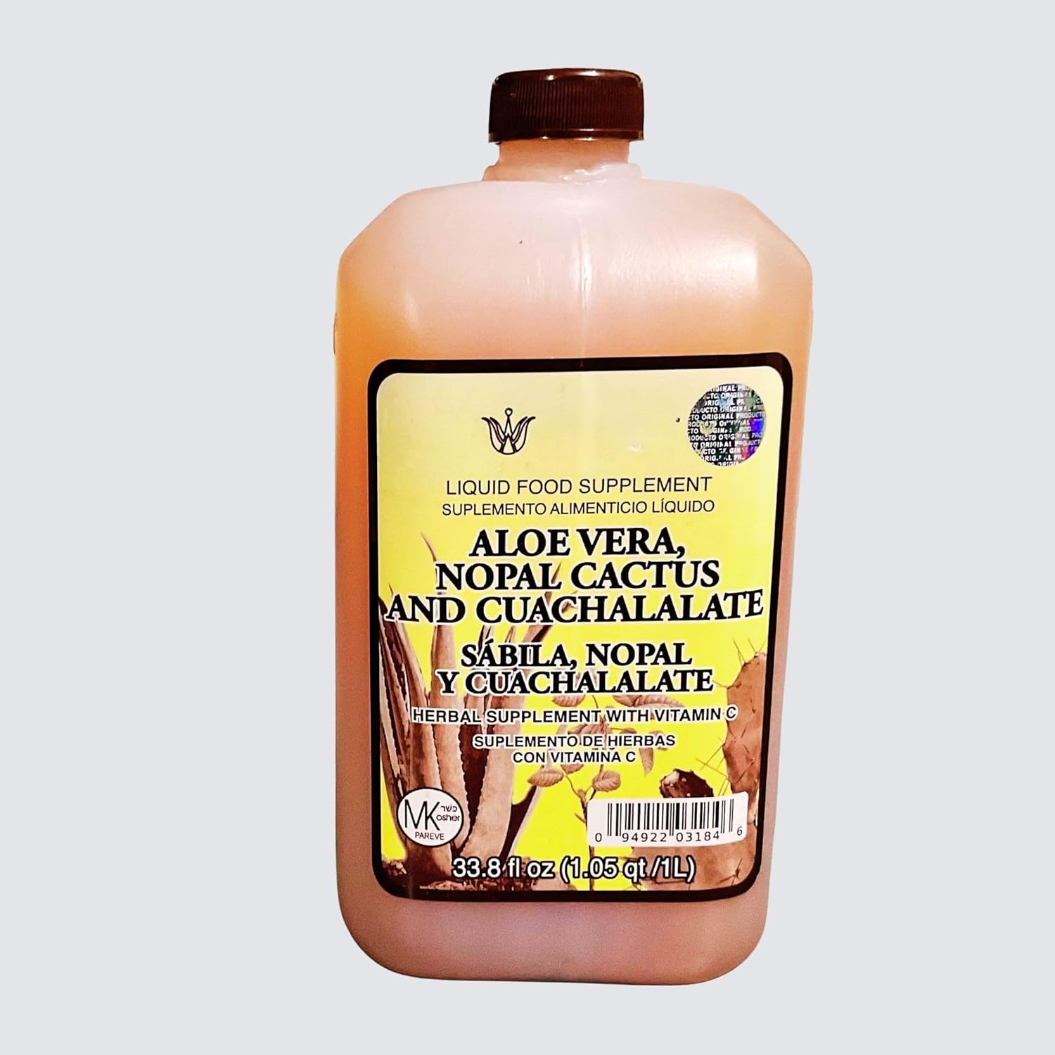 Aloe Vera, Nopal Cactus, and Cuachalalate Herbal Supplement – 33.8 fl oz (Sábila, Nopal, CUACHALALATE)