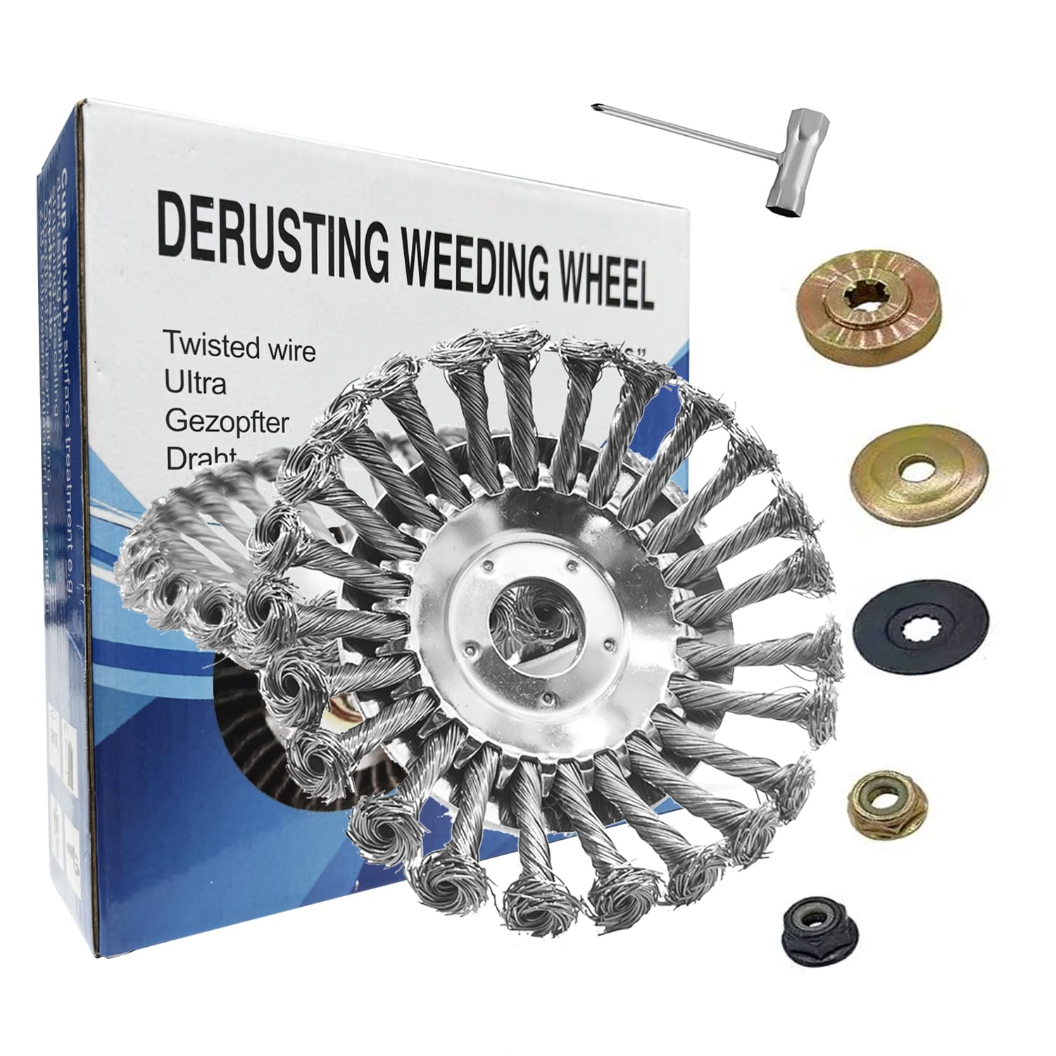 Darohz 10 Inch Steel Wire Rotary Weed Brush Cutter Trimmer