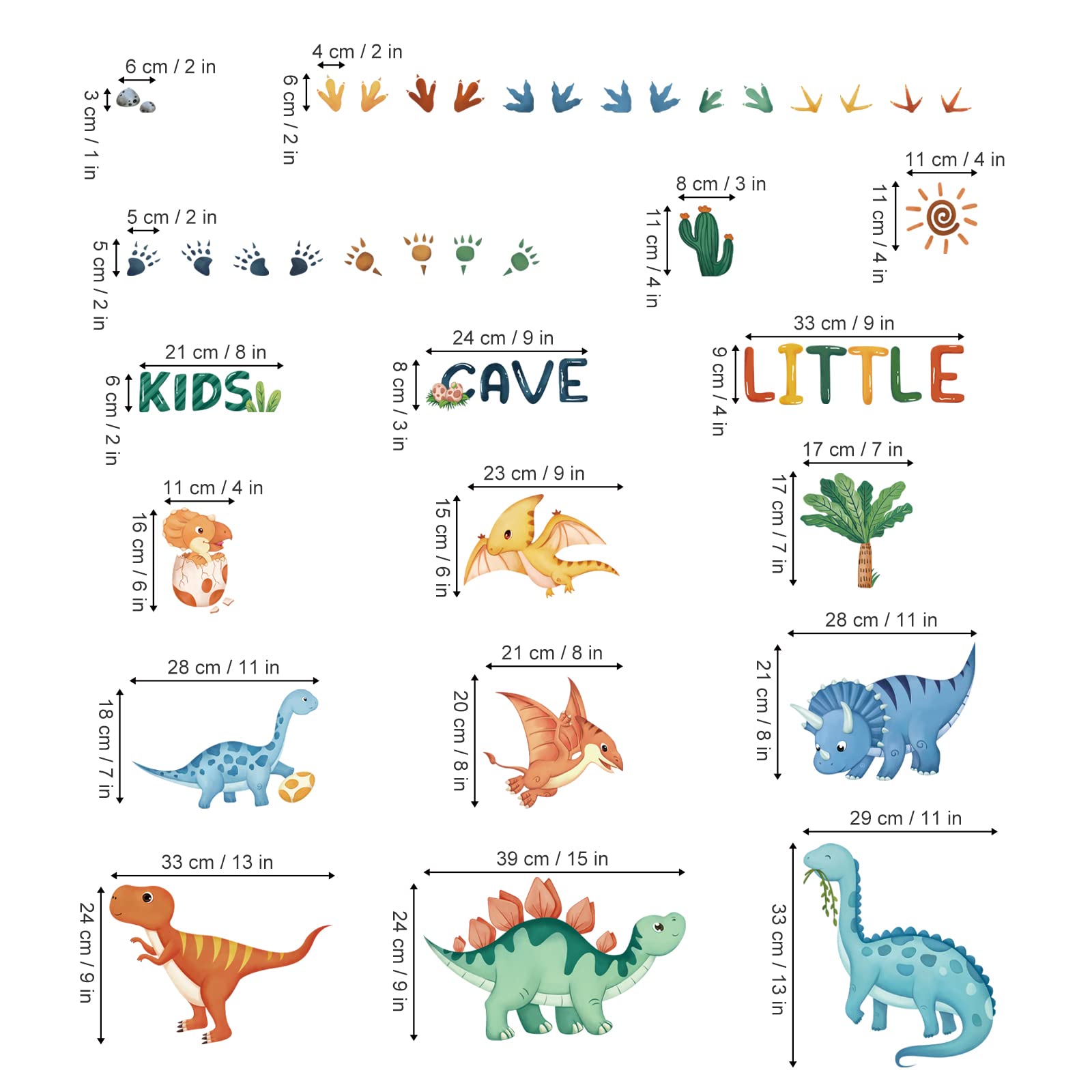 decalmile Watercolor Dinosaur Wall Decals Dino Tropical Plants Wall Stickers Baby Boy Kid Bedroom Playroom Wall Decor - Image 4