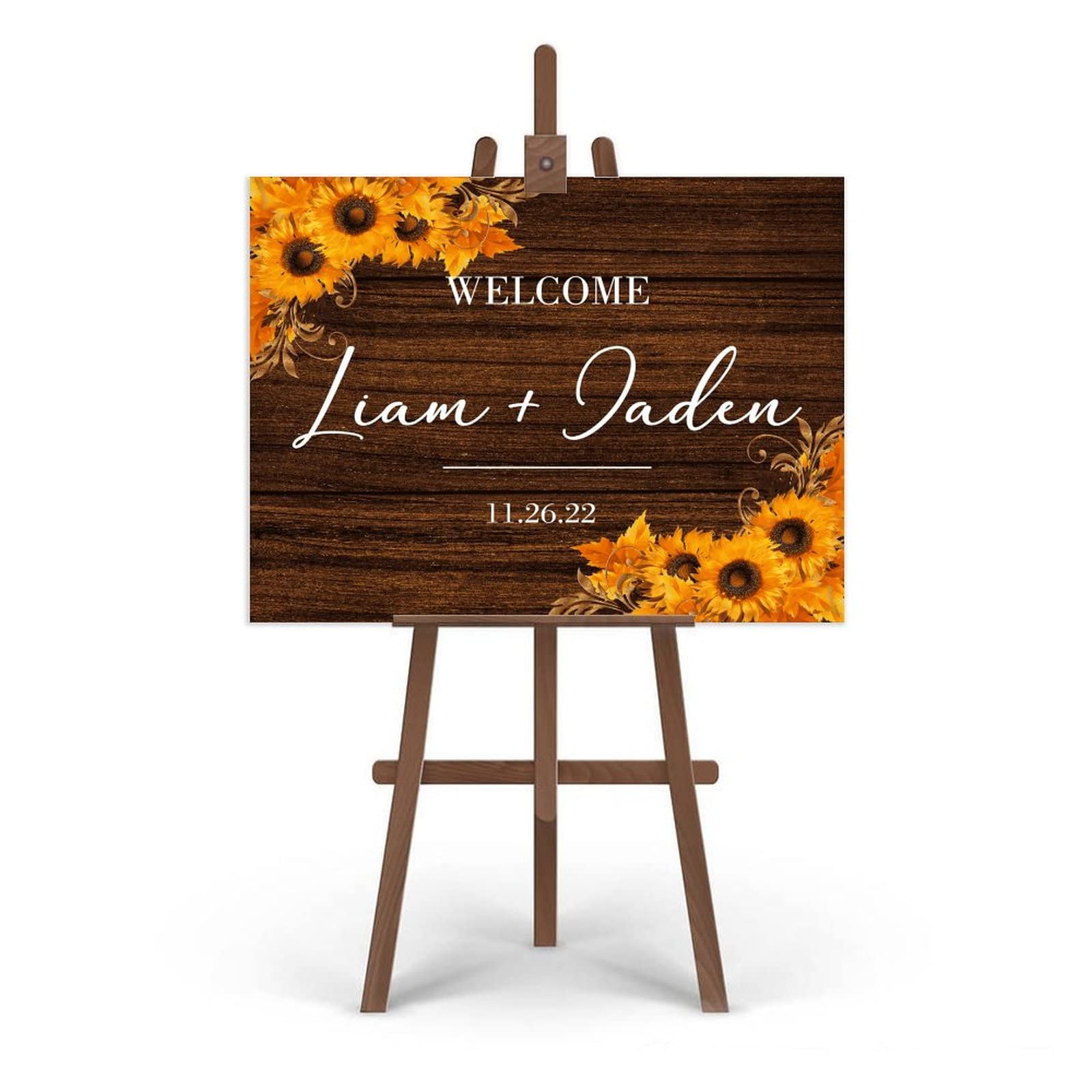 Spersonalizowany znak powitalny ślubny 'Welcome to Our Wedding Wood' znak ślubny zabawny panna młoda pan młody miłość dekoracja drewniany znak przyjęcie weselne plakat na ceremonię zaręczyny artykuły